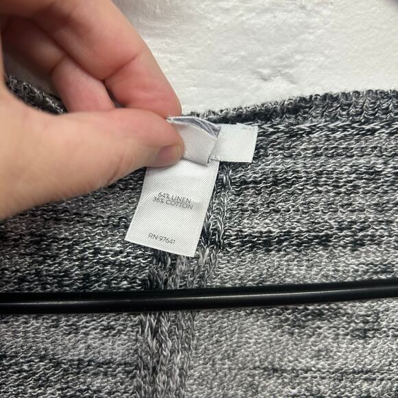 Pure Jill XL‎ Petite Gray Linen Blend Short Sleeve Knit Sweater Top Minimalist - Picture 4 of 5